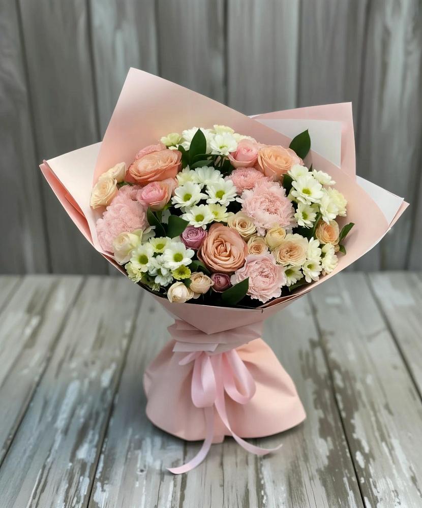 Букет цветов из: Гвоздики, Розы и Хризантемы в Кузнечное