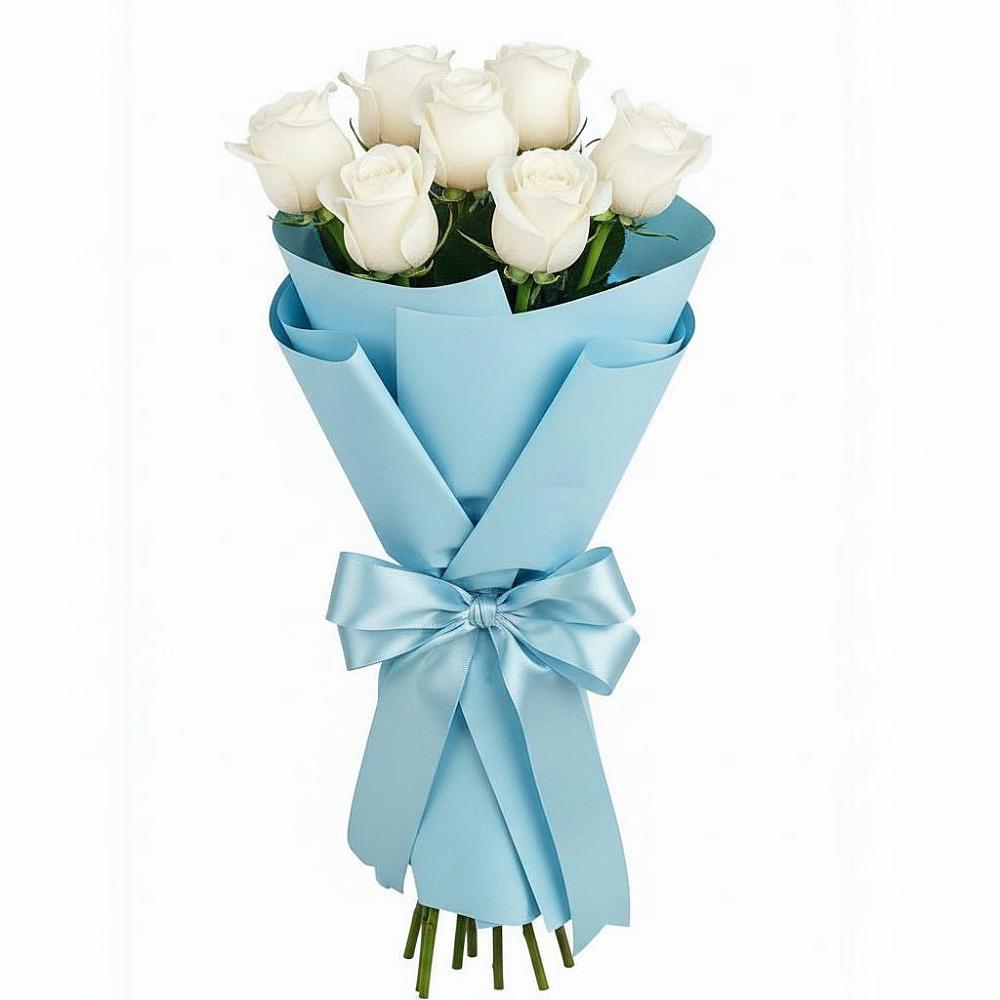 Букет 7 белых роз Проуд в Кузнечное