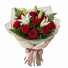 Букет цветов из:  Лилии и Розы в Кузнечное
