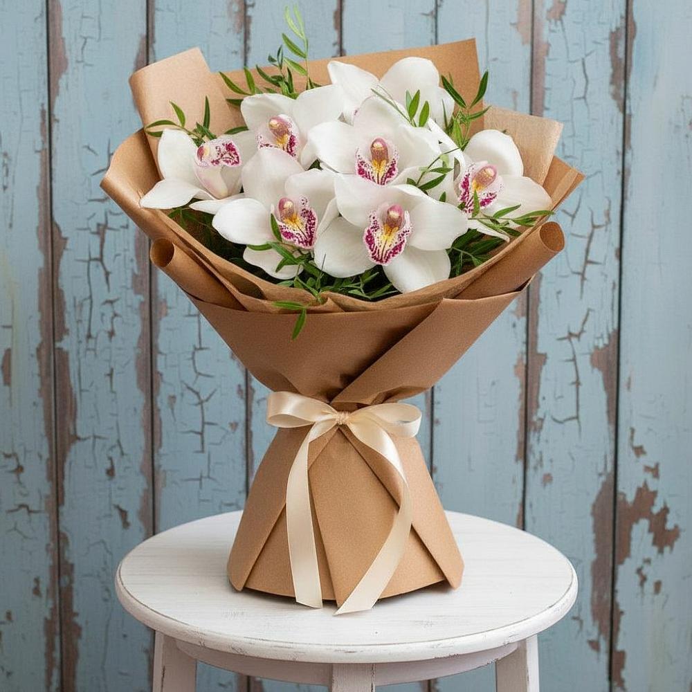 Букет цветов из: Орхидеи и Розы в Кузнечное