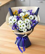 Букет цветов из:  Розы, Ирисы и Хризантемы #REPLACE_PRED# Кузнечное