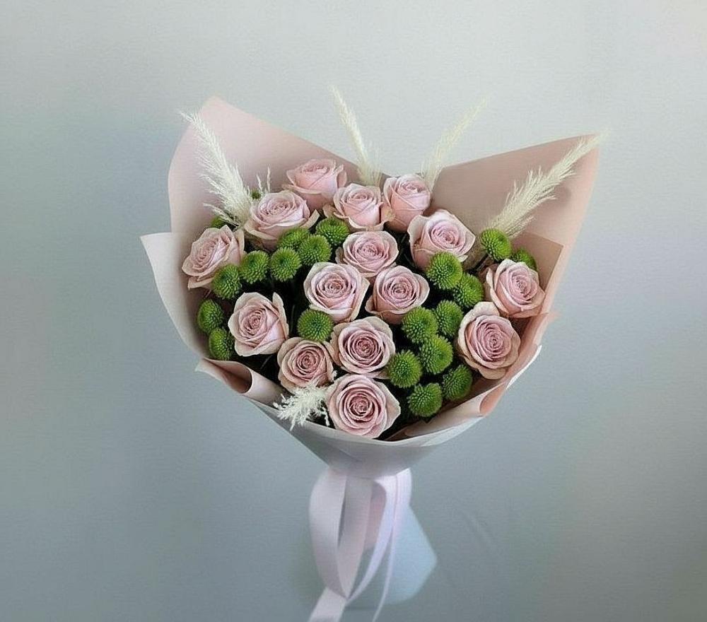 Букет цветов из: Розы и Хризантемы в Кузнечное