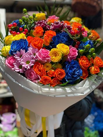 Букет цветов из: Розы и Хризантемы в Кузнечное