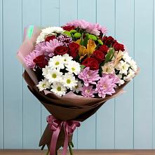 Букет цветов из:  Розы, Хризантемы и Альстромерии в Кузнечное