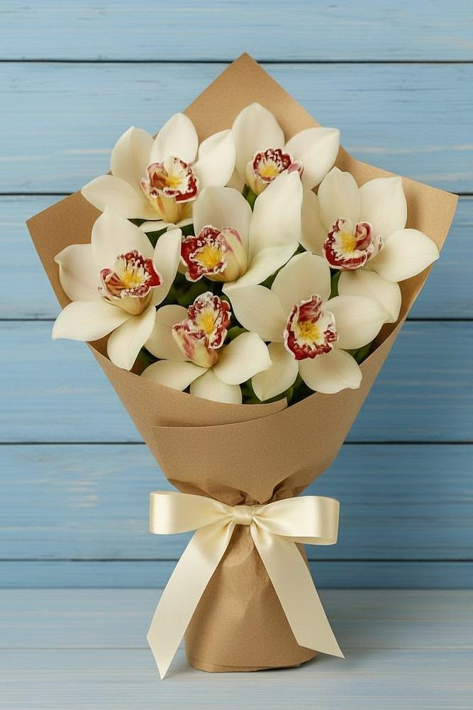 Букет цветов из: Орхидеи и Розы в Кузнечное